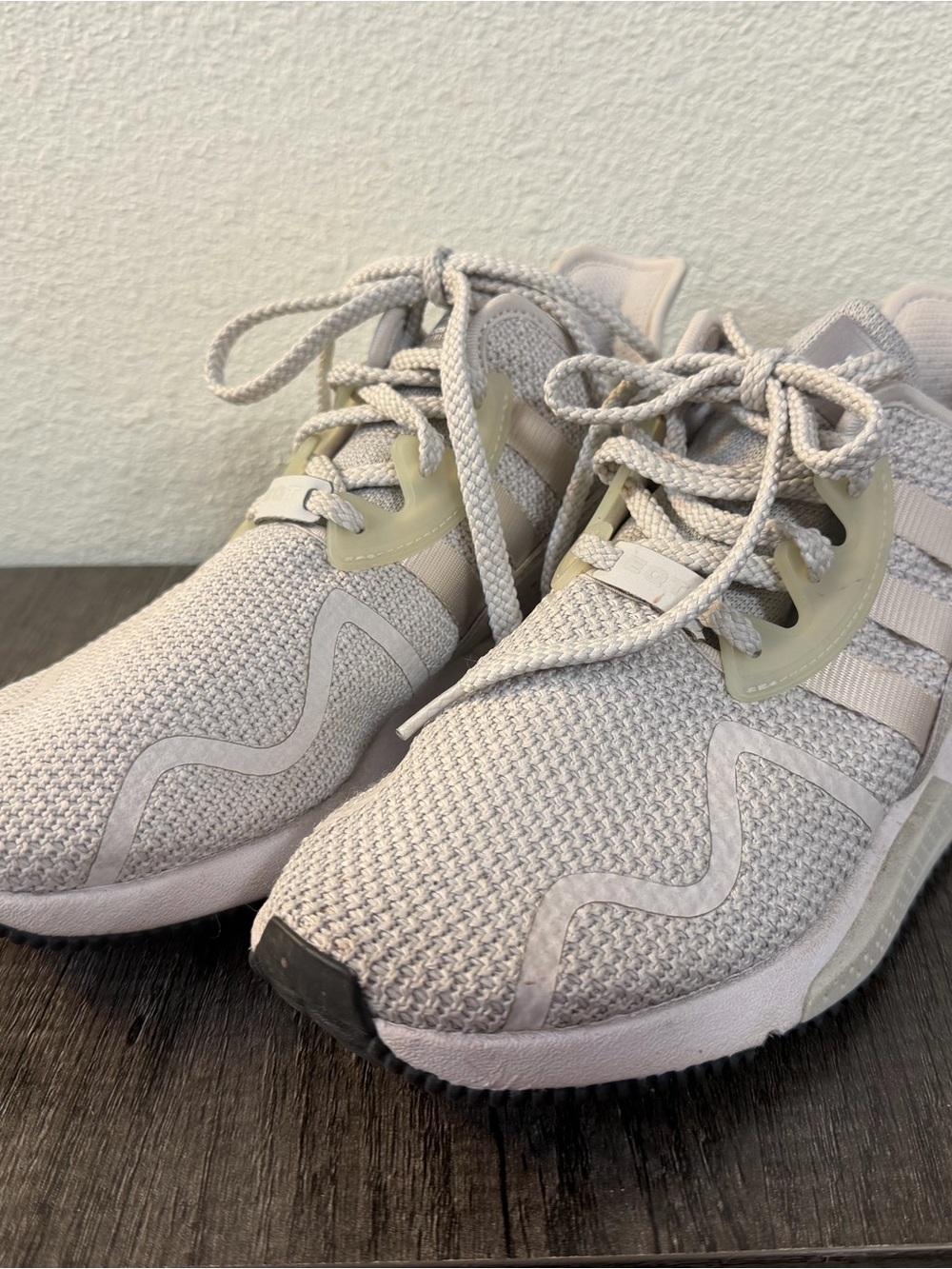 adidas Men's Knit Athletic Sneakers - Light Beige